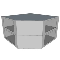 Beds BBQ Fibrecrete Modular Built-In Housing 45 Degree Corner Module