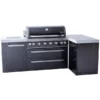 Mont Alpi 805 6 Burner Black Stainless Steel Kitchen Island | Infrared Side Burner | Corner Unit