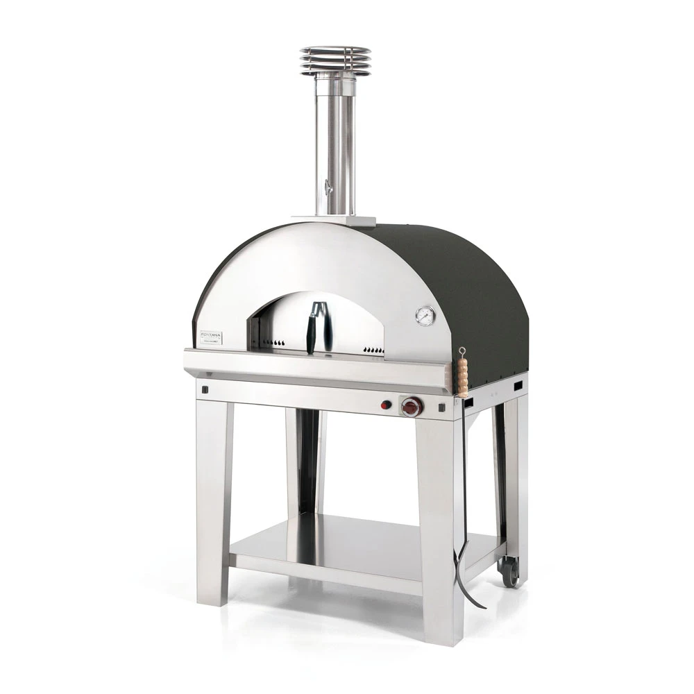 Fontana Mangiafuoco Gas-Hybrid Pizza Oven With Trolley | Anthracite 1 Fontana Mangiafuoco Gas-Hybrid Pizza Oven With Trolley | Anthracite
