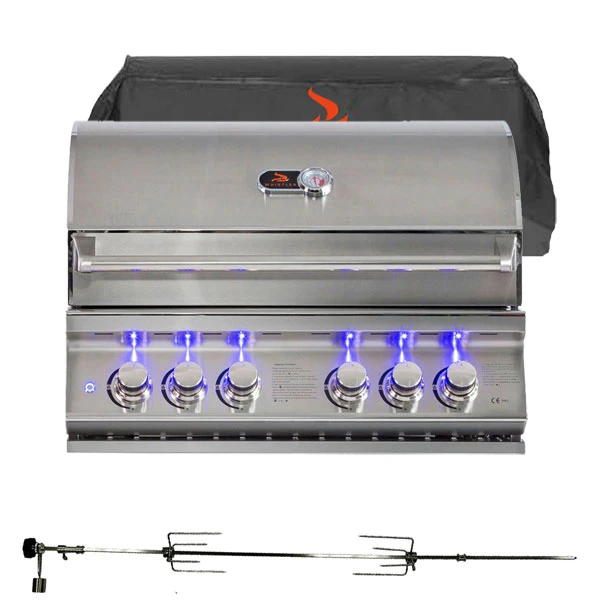 Whistler Burford Stainless Steel 4 Burner Built In Gas Barbecue | Cover + Rotisserie 1 Whistler Burford Stainless Steel 4 Burner Built In Gas Barbecue | Cover + Rotisserie